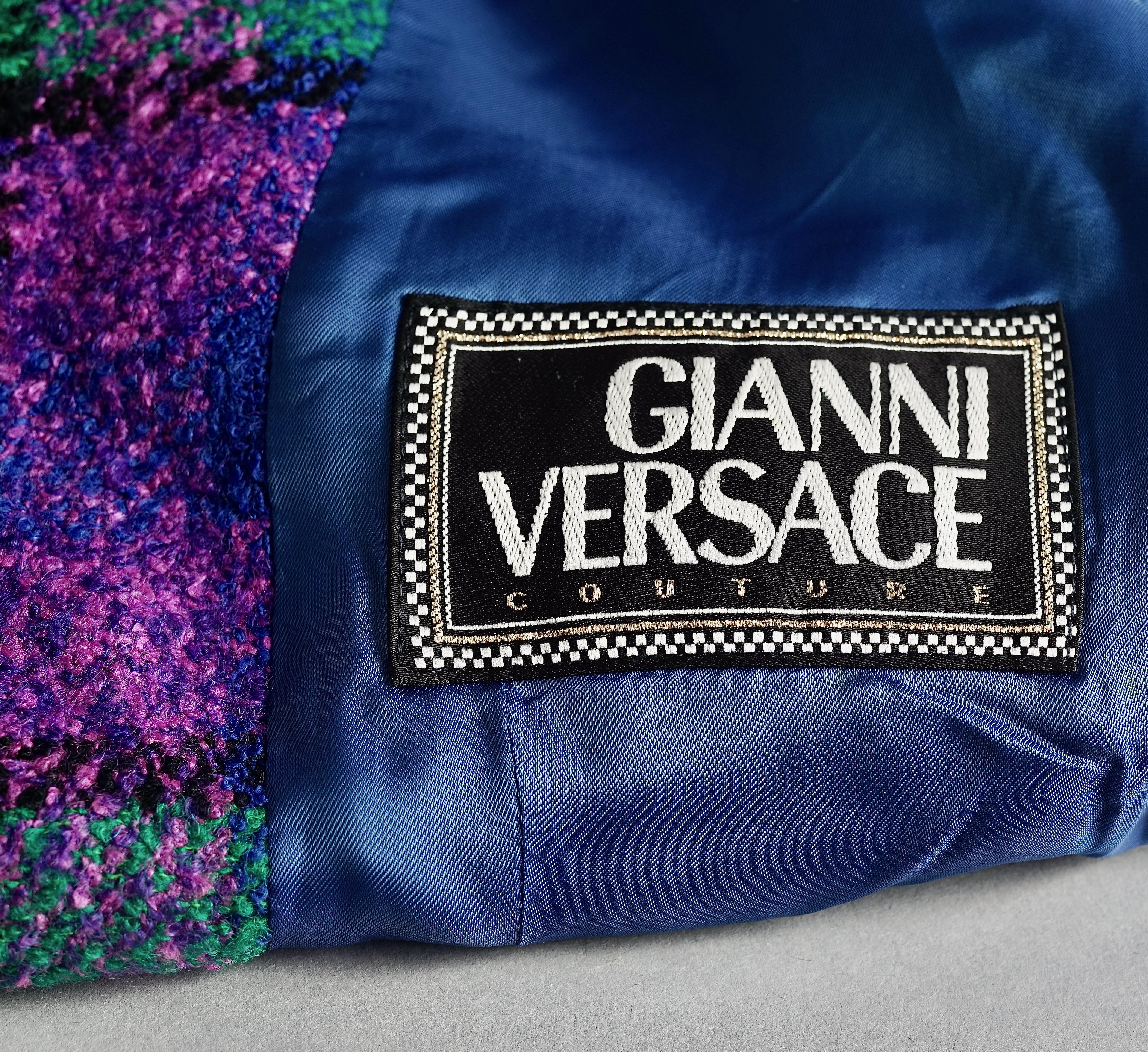 Vintage 1991 A/W GIANNI VERSACE Couture Plaid Tartan Jacket Skirt Suit 1