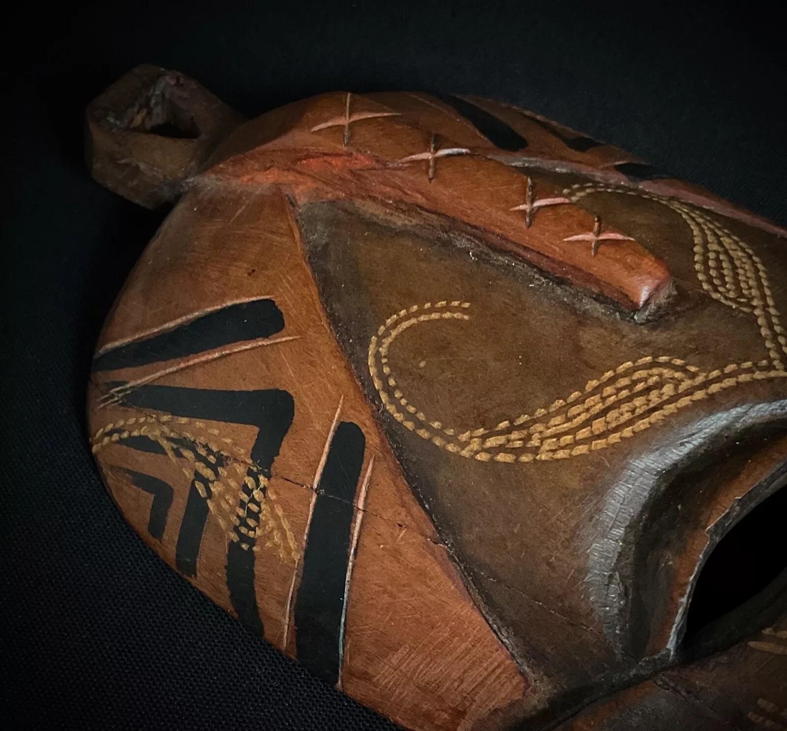 Afrikanische Holzmaske „Jambo Kenya“ aus Afrika, Vintage 1991, 2Y361 im Angebot 2