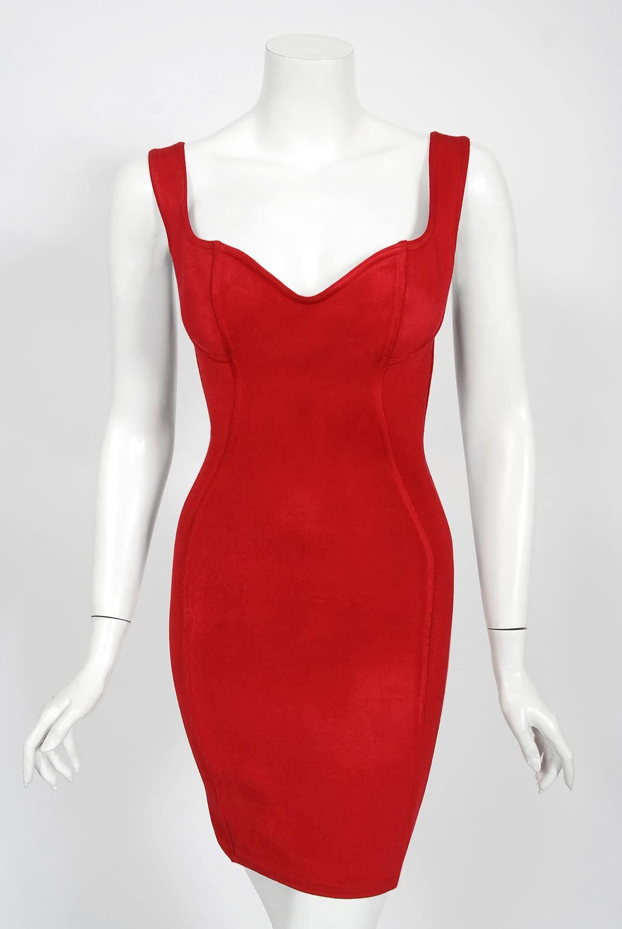 alaia red dress