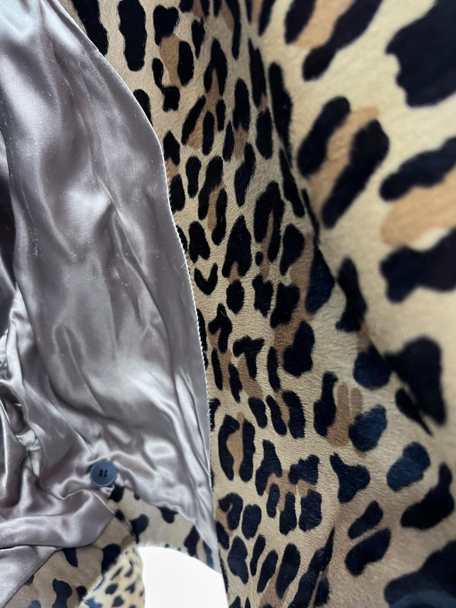 Vintage 1991 Azzedine Alaïa Leopard Calf Leather Cropped Jacket Sz: 38 For Sale 4