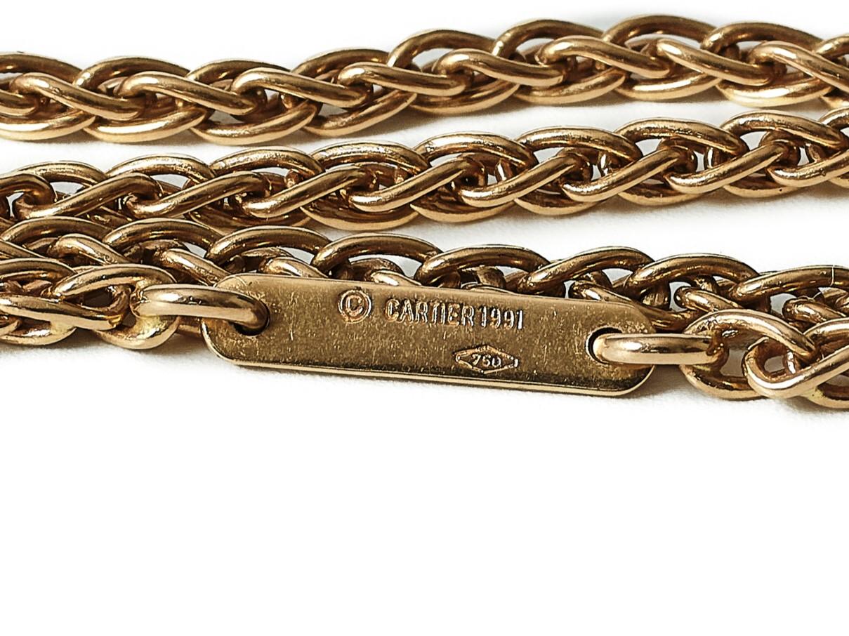 Vintage 1991 Cartier 18 Karat yellow Gold chain necklace In Excellent Condition In Malmö, Skåne län
