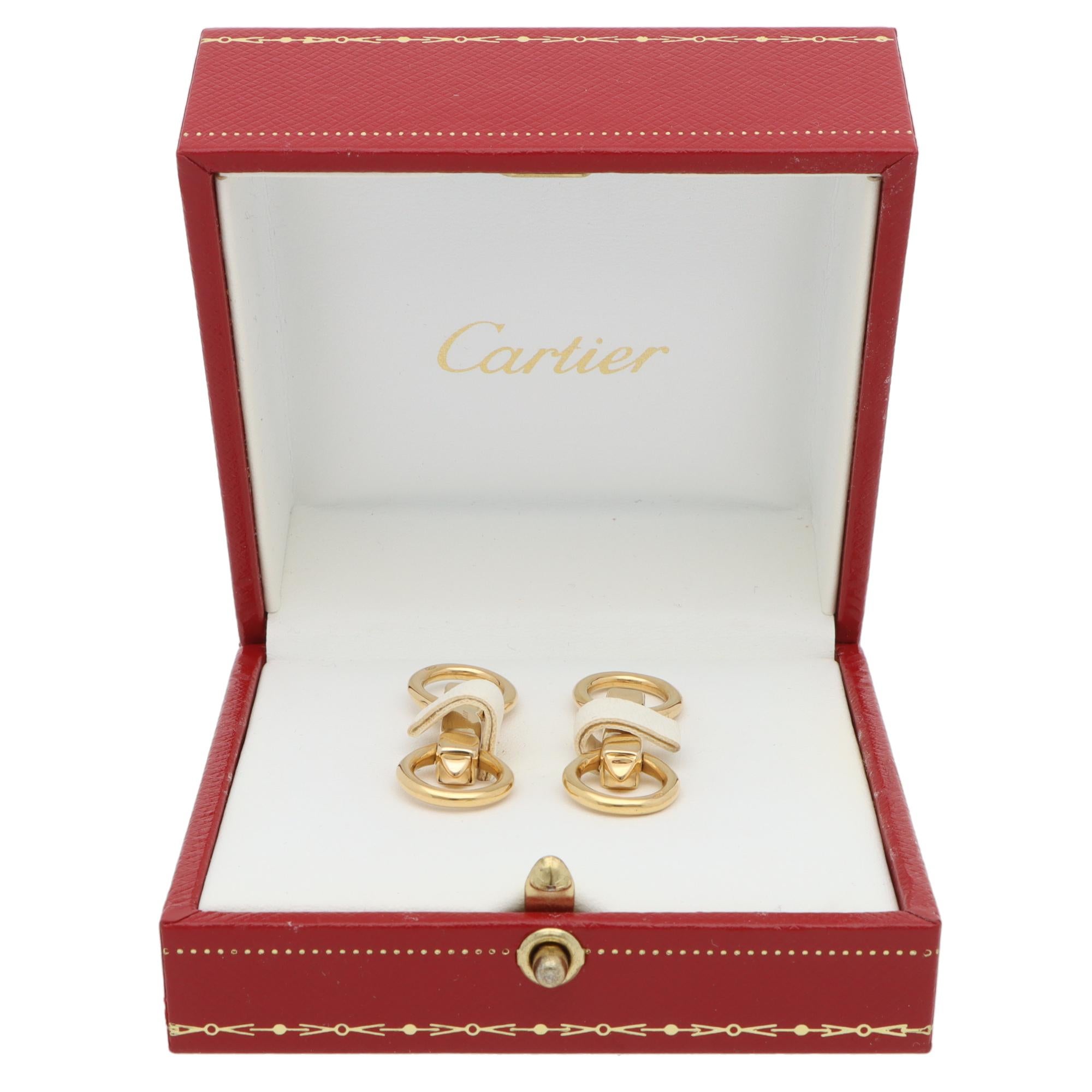 Boutons de manchette Vintage 1991 Cartier en or jaune Unisexe en vente