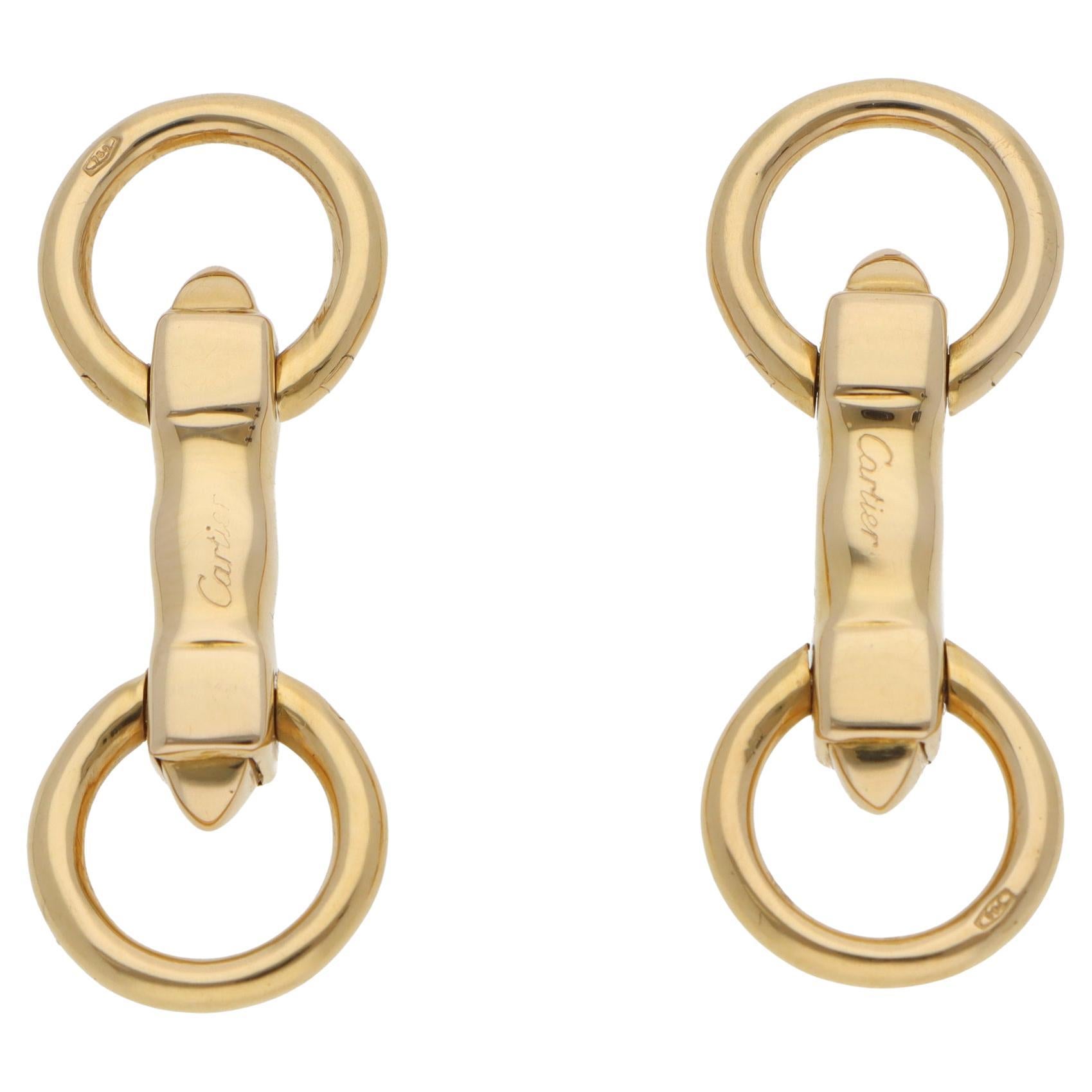 Vintage 1991 Cartier Cufflinks in Yellow Gold