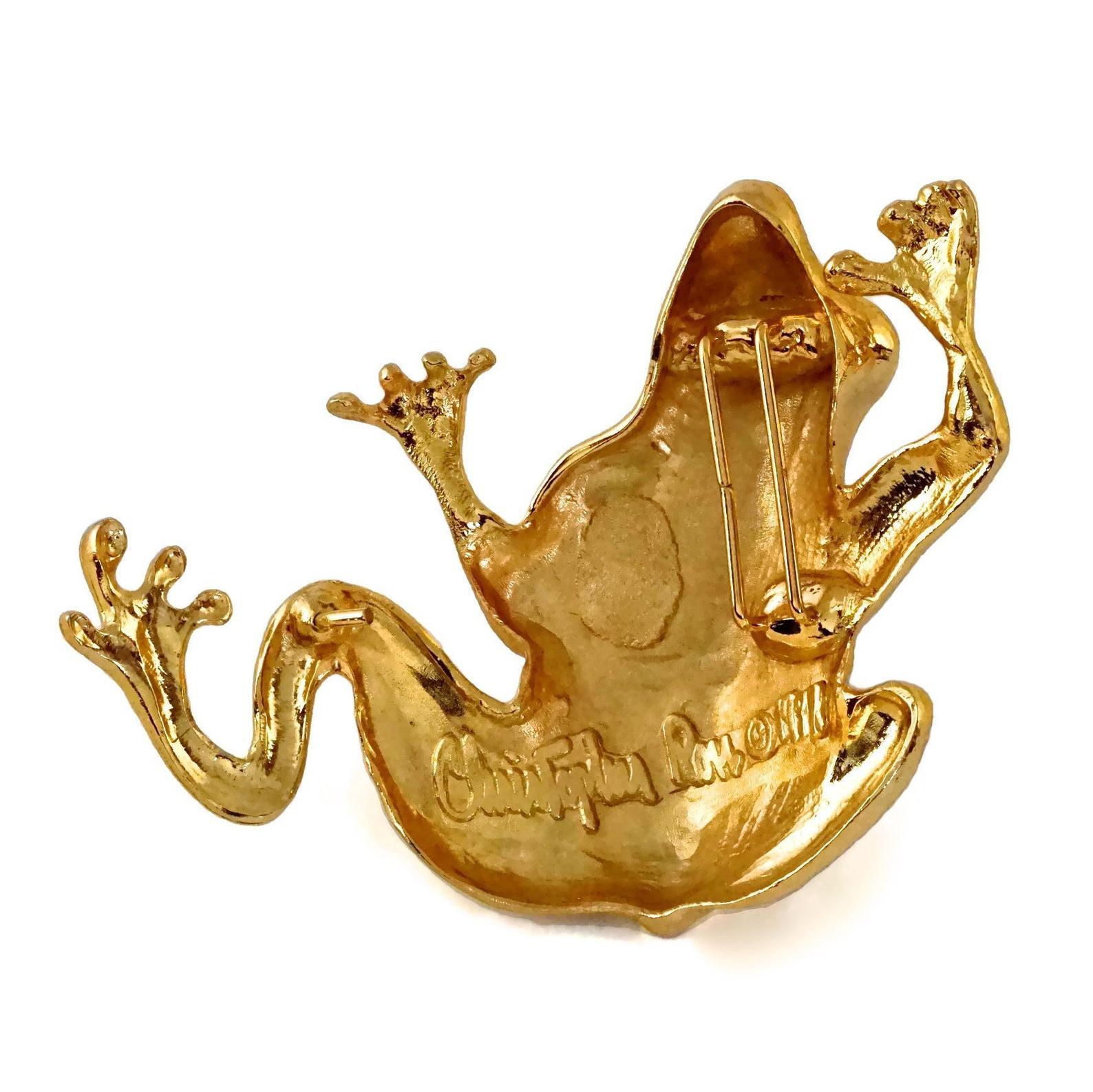 Vintage 1991 CHRISTOPHER ROSS Sculpture Frog Belt Buckle For Sale 2