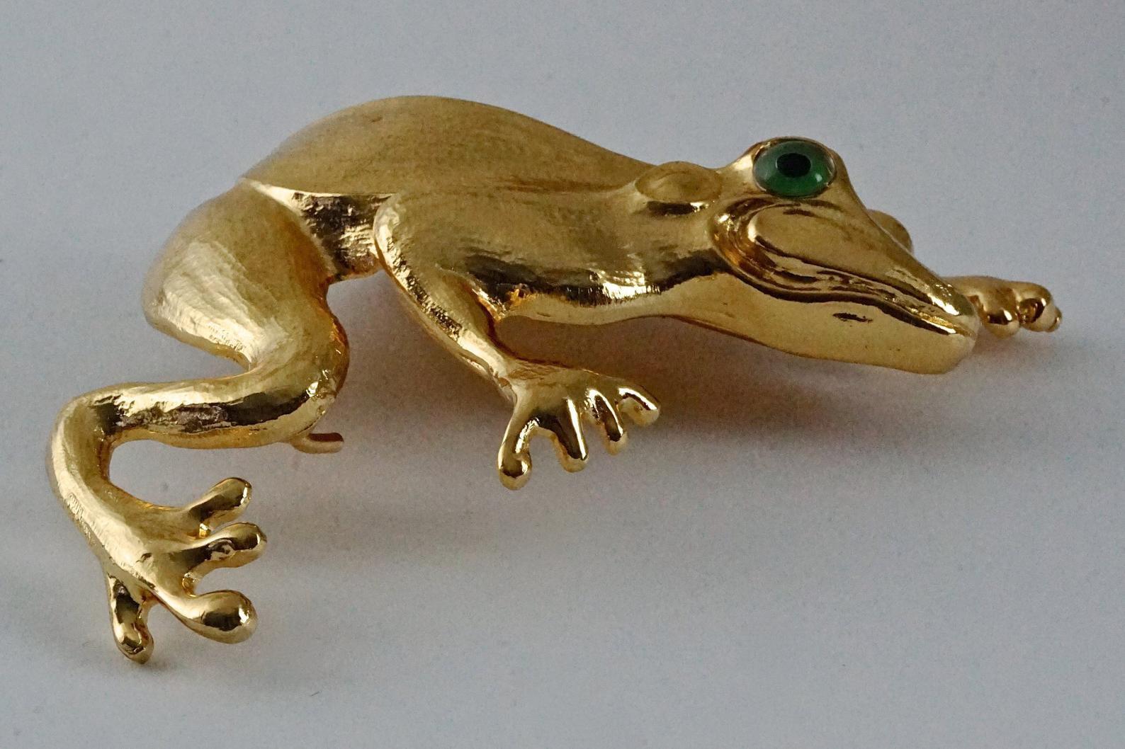 Vintage 1991 CHRISTOPHER ROSS Sculpture Frog Belt Buckle In Excellent Condition For Sale In Kingersheim, Alsace