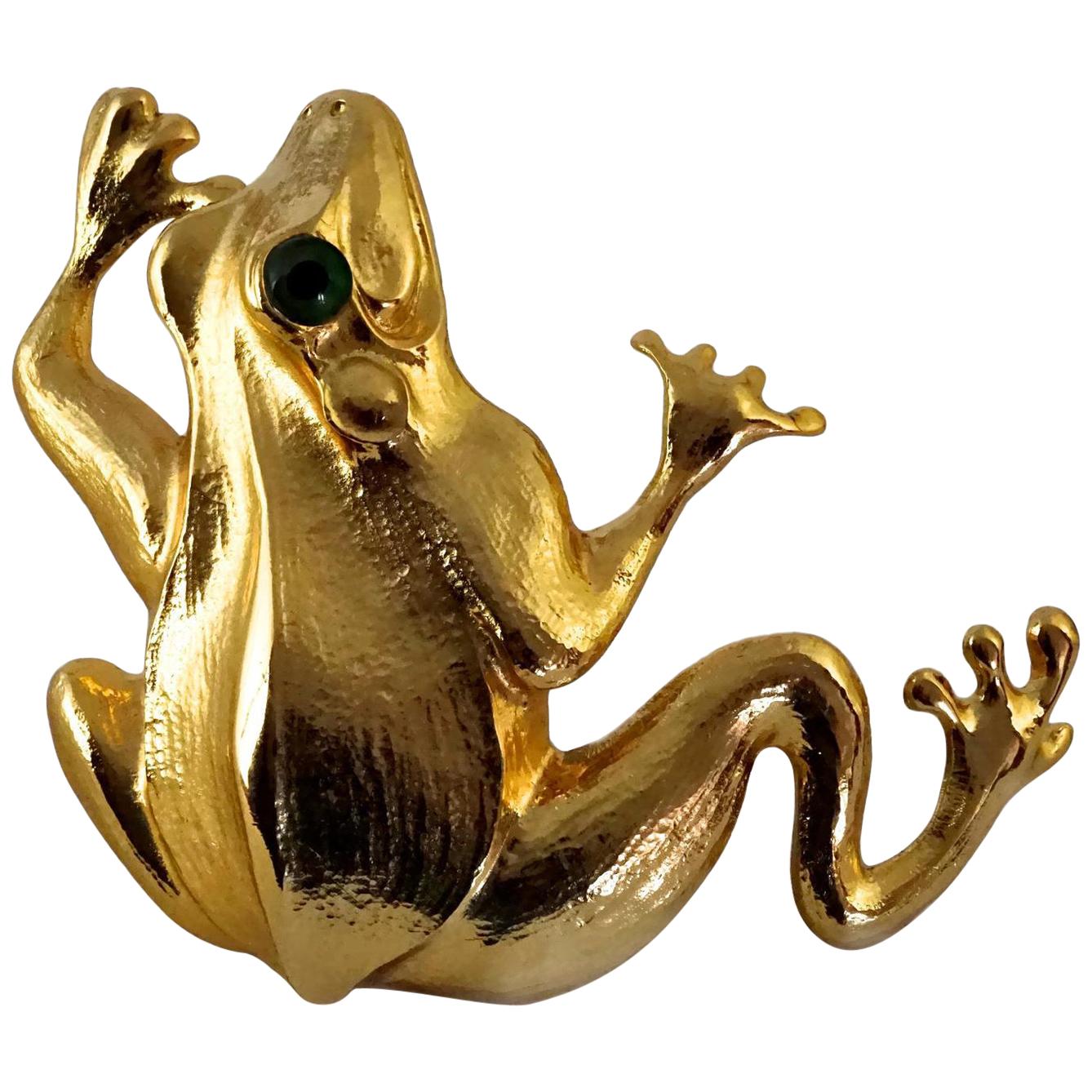 Vintage 1991 CHRISTOPHER ROSS Sculpture Frog Belt Buckle