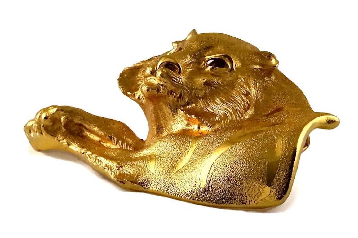 Vintage 1991 CHRISTOPHER ROSS Sculpture Tiger Belt Buckle In Excellent Condition For Sale In Kingersheim, Alsace