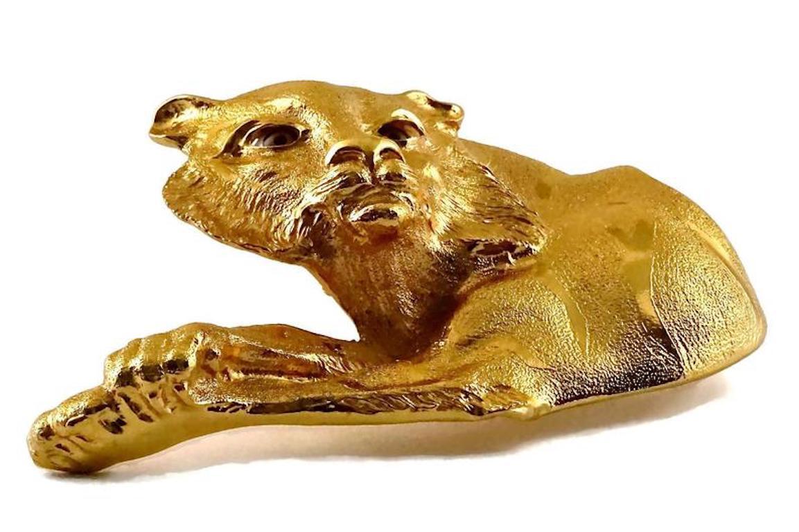 Women's Vintage 1991 CHRISTOPHER ROSS Sculpture Tiger Belt Buckle For Sale