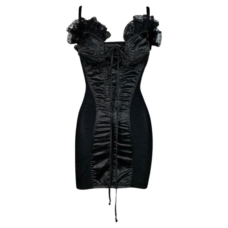 Robe Noire Dolce & Gabbana - Taille 40 - Décolleté Plongeant, Manches Longues - État Quasi Neuf