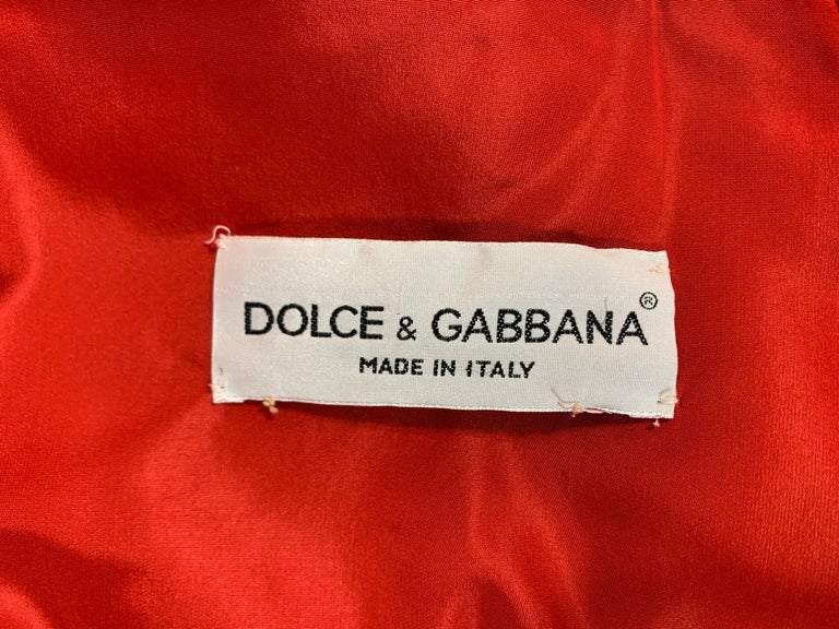 Women's Vintage 1991 Dolce & Gabbana Red Satin Puffy Opera Coat Jacket For Sale