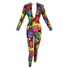 Vintage 1991 Gianni Versace Andy Warhol Marilyn Monroe Jumpsuit Catsuit Romper