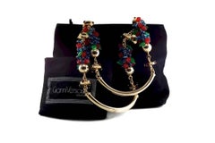 Vintage 1991 GIANNI VERSACE COUTURE Andy Warhol Suede Beaded Metal Handle Bag