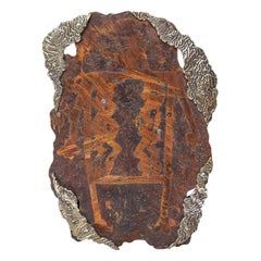 Vintage 1991 Large Brutalist Sterling & Etched Copper Studio Brooch