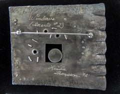 Vintage 1991 Large Brutalist Sterling & Patinated Copper Opal Studio Brooch