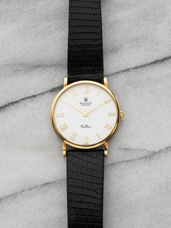 Vintage 1991 Rolex Cellini 18K RG 5112 Manual White Roman Dial 32mm