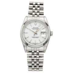 Vintage 1991 Rolex Datejust 16200 Stainless Steel White Stick Dial Auto 36mm
