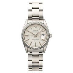 Vintage 1991 Rolex Datejust 16220 Steel Silver Linen Dial Automatic 36mm