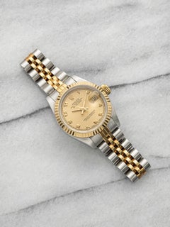 Vintage 1991 Rolex Datejust 69173 Two-Tone Champagne Arabic Dial Auto 26mm