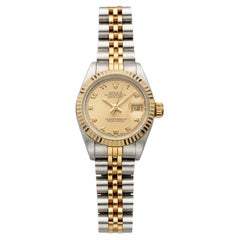 Vintage 1991 Rolex Datejust 69173 Two-Tone Champagne Arabic Dial Auto 26mm