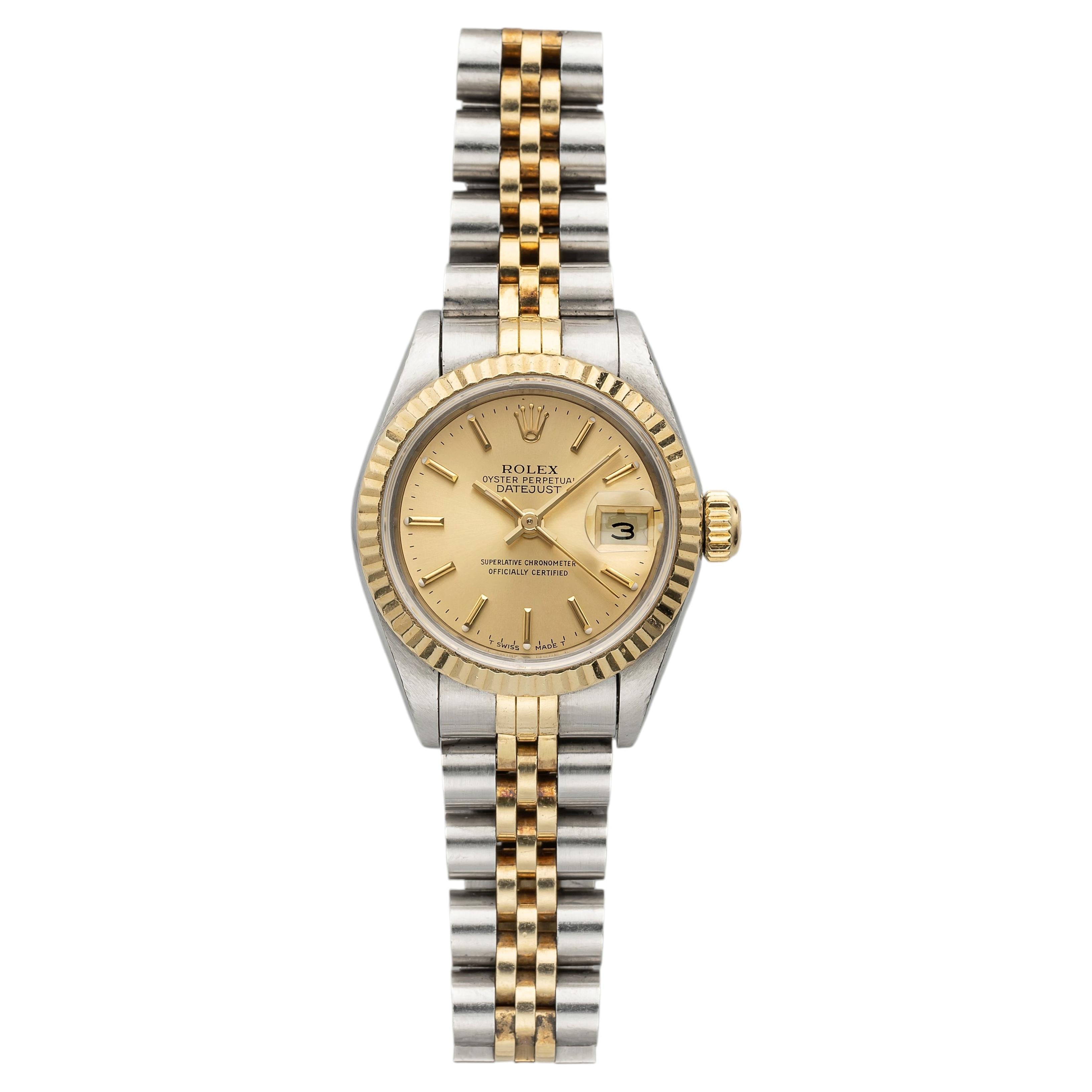 Rolex Lady Datejust 69173 de 1991, de dos tonos, con esfera color champán, automático, 26 mm