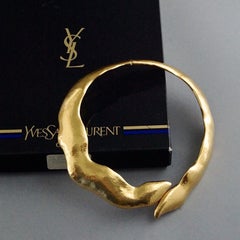 Vintage 1991 YVES SAINT LAURENT Ysl Snake Serpent Rigid Choker Necklace