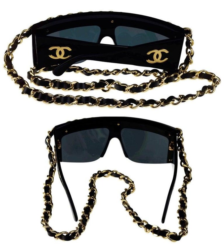 Vintage 1992 CHANEL Iconic Logo Leather Chain Drop Sunglasses at 1stDibs  vintage  chanel sunglasses with chain, chanel chain sunglasses vintage, vintage  chanel 1992