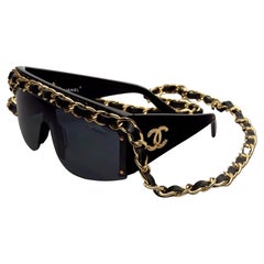 Chanel Chain Sunglasses - 16 For Sale on 1stDibs  chanel pearl glasses  chain, vintage chanel sunglasses with chain, chanel shades with chain