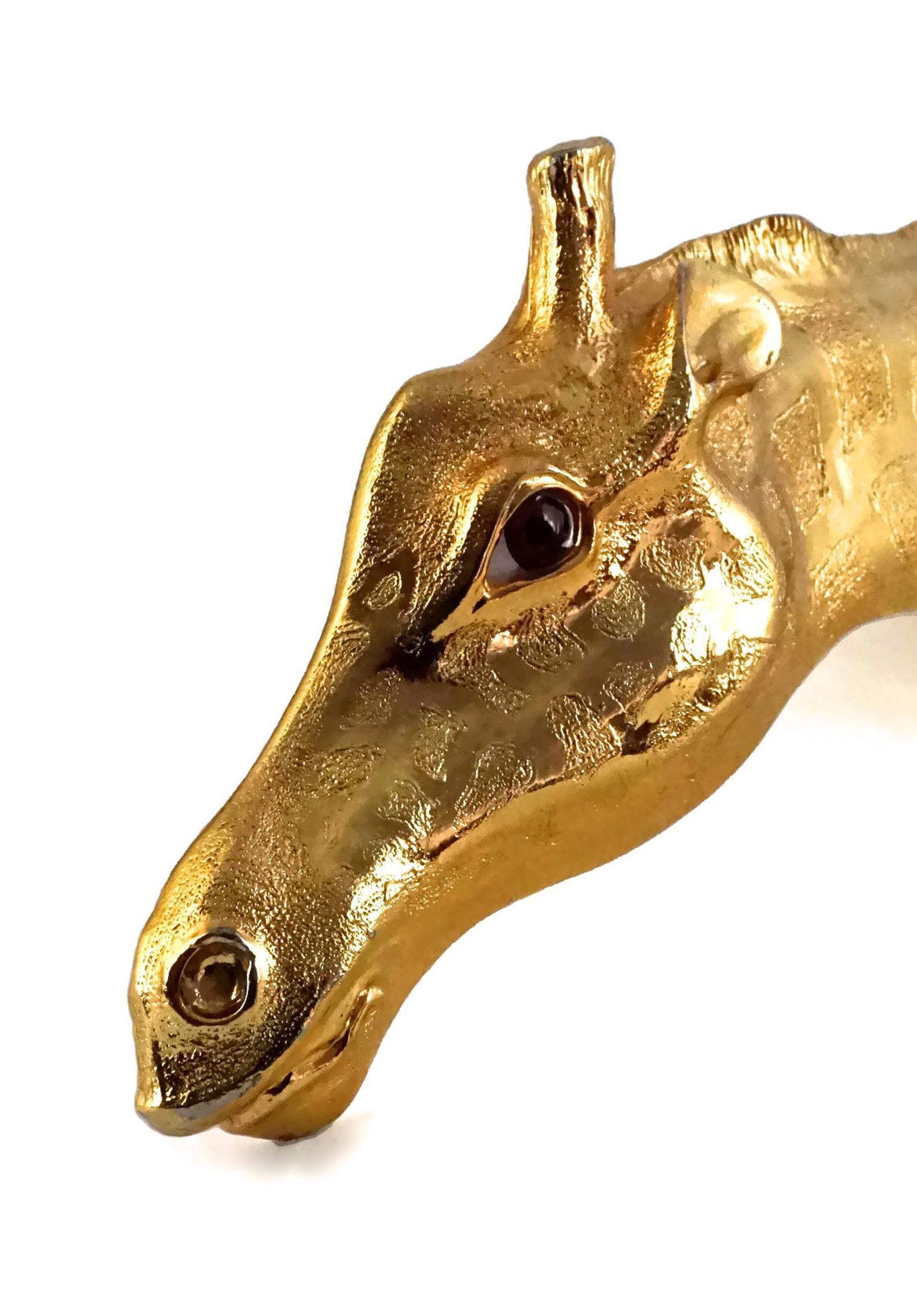 Vintage 1992 CHRISTOPHER ROSS Sculpture Giraffe Belt Buckle In Excellent Condition For Sale In Kingersheim, Alsace