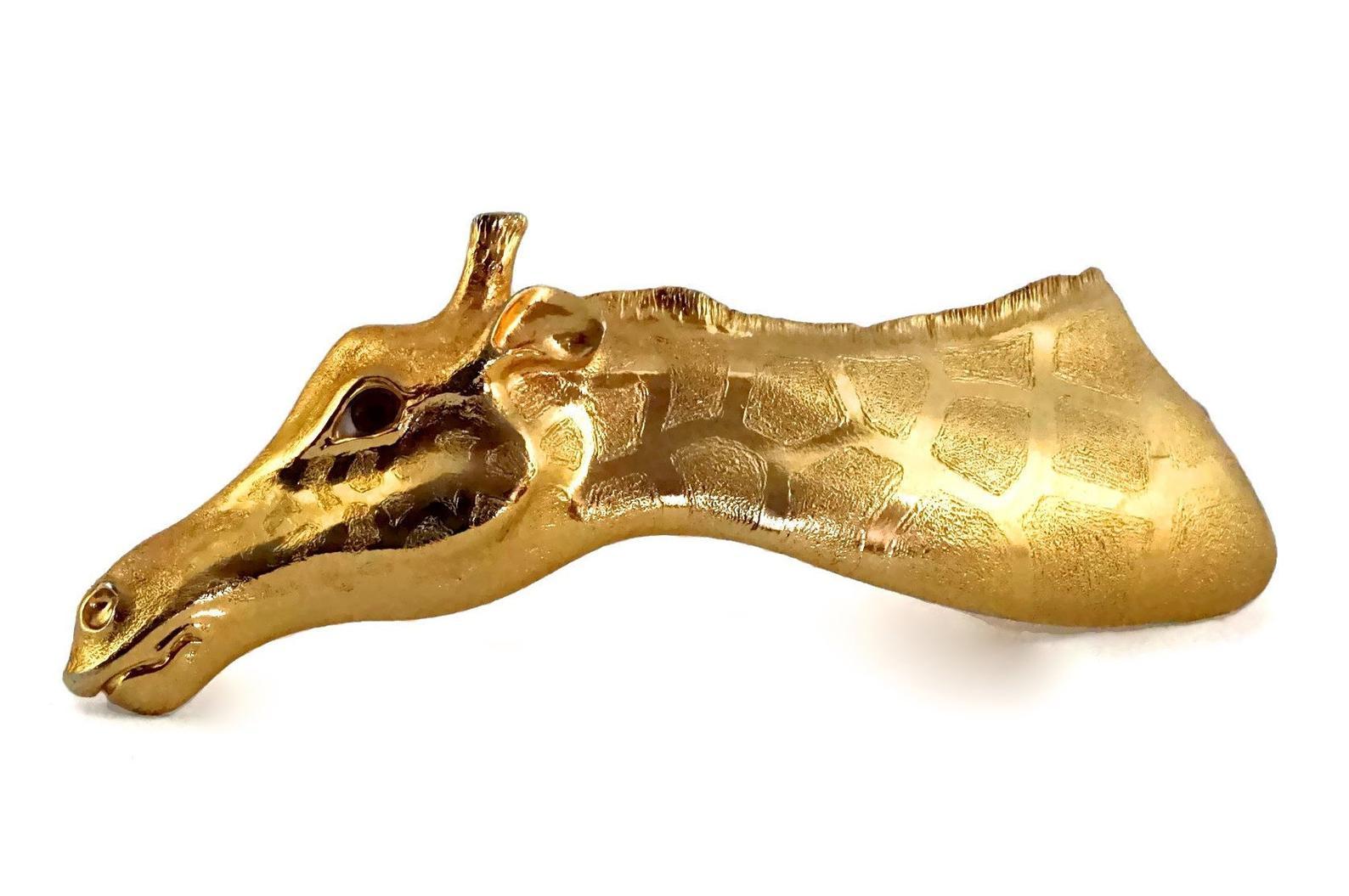 Vintage 1992 CHRISTOPHER ROSS Sculpture Giraffe Belt Buckle For Sale 1