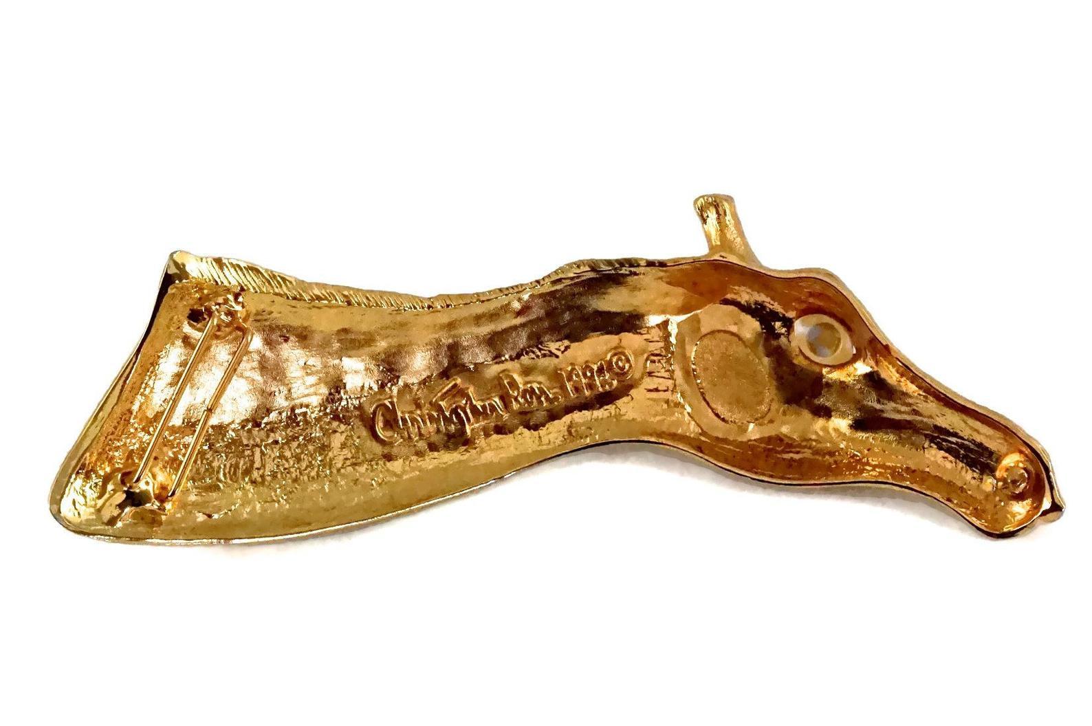 Vintage 1992 CHRISTOPHER ROSS Sculpture Giraffe Belt Buckle For Sale 3
