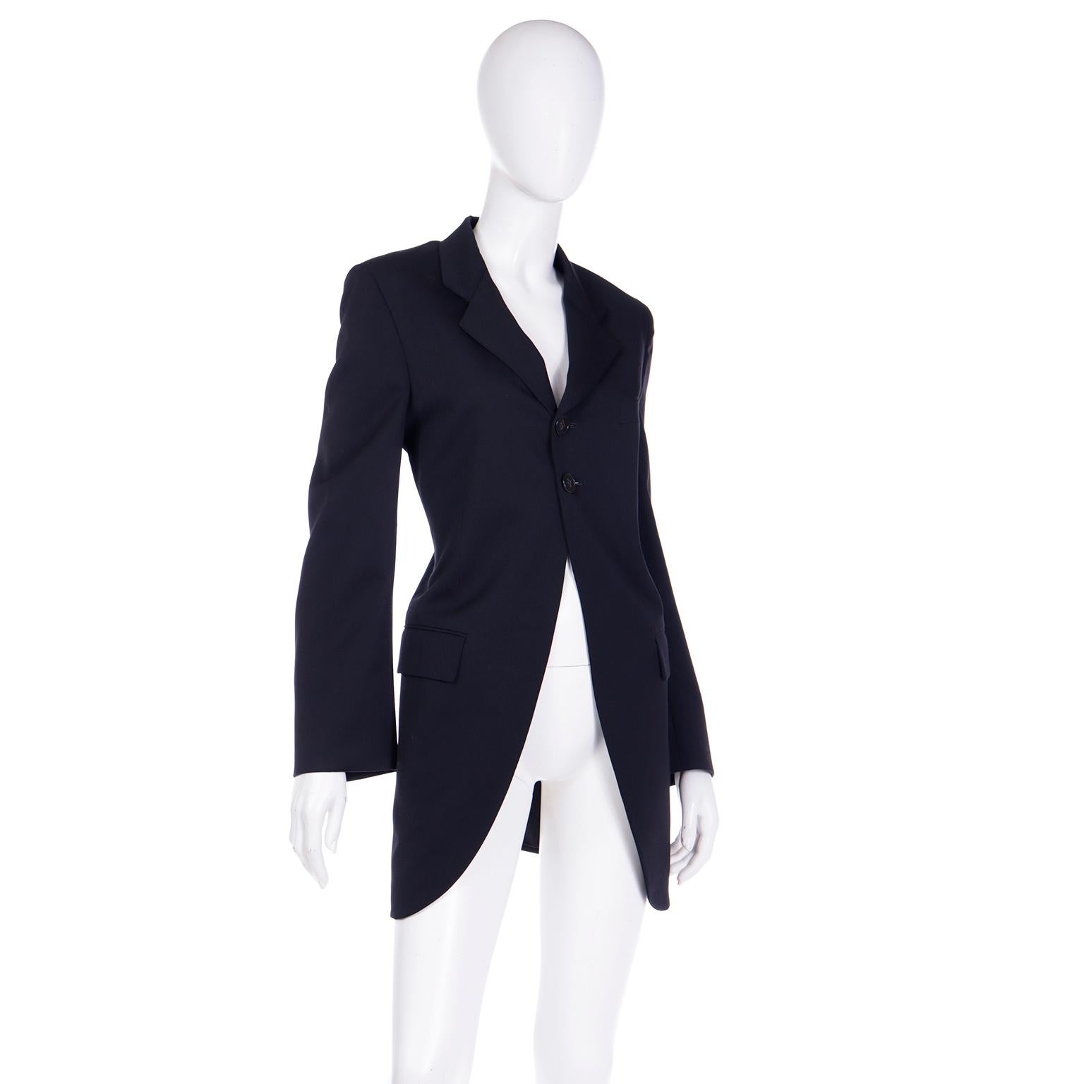 Vintage 1992 Comme des garcons Black Label Cutaway Black Blazer Jacket 1