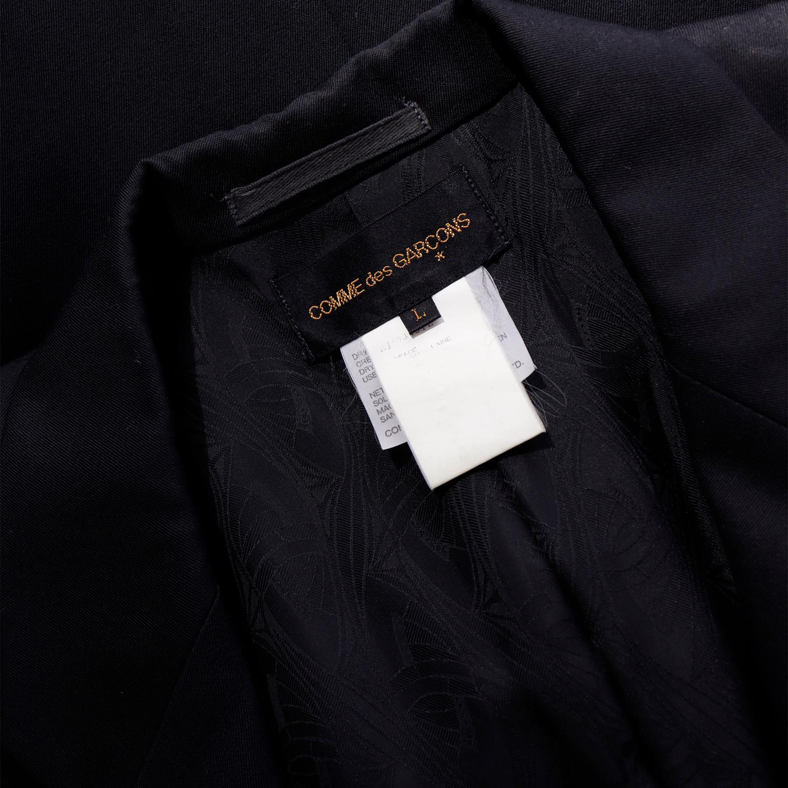 Vintage 1992 Comme des garcons Black Label Cutaway Black Blazer Jacket 3