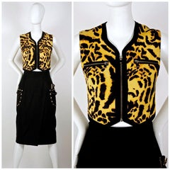Vintage 1992 GIANNI VERSACE COUTURE Iconic Leopard Print Vest