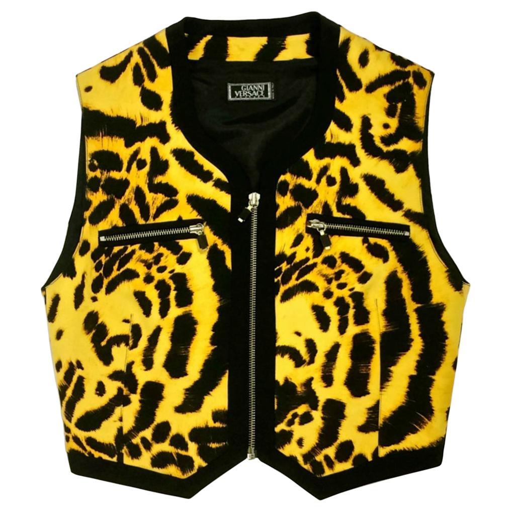 Vintage 1992 GIANNI VERSACE COUTURE Iconic Leopard Print Vest
