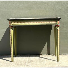 Vintage 1992 Hand Painted Swan Console Table