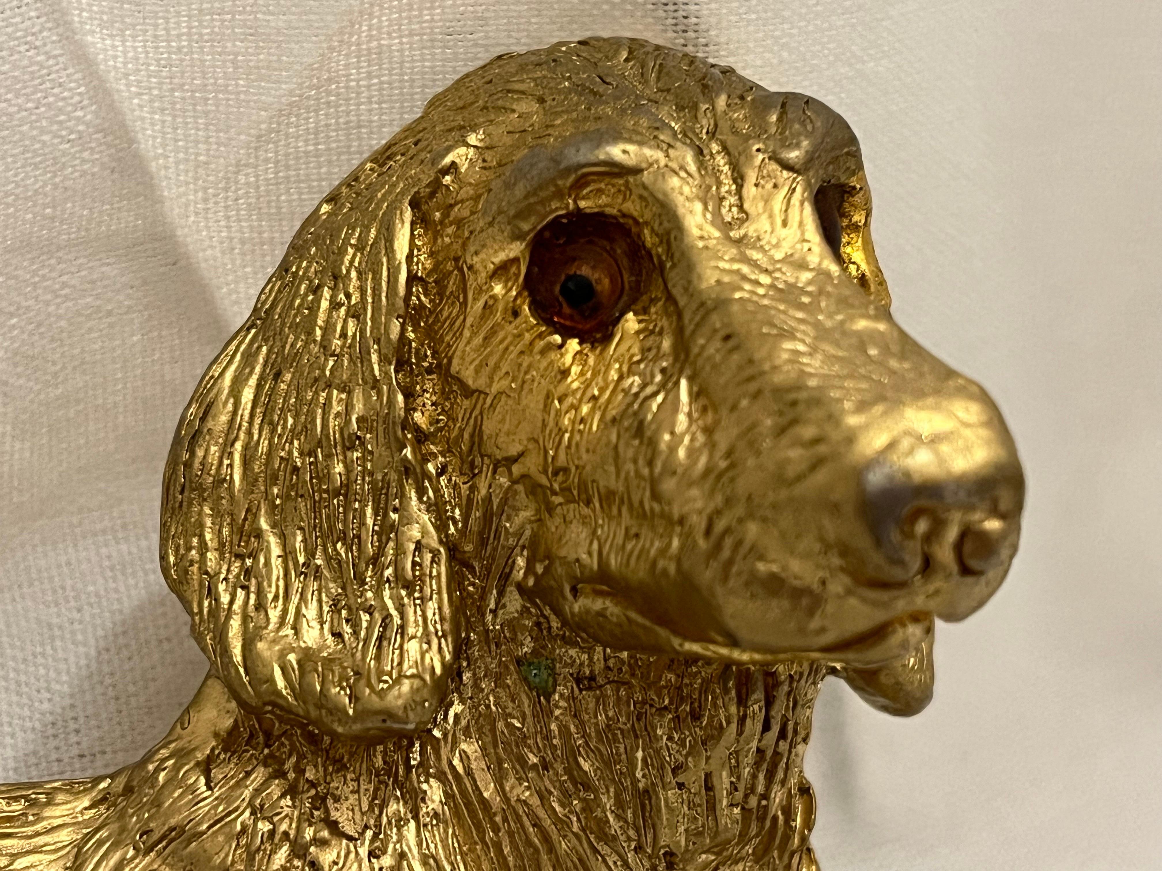Vintage 1992 Mimi Di Niscemi Signed Golden Dachshund Belt Buckle with Brown Eyes For Sale 6
