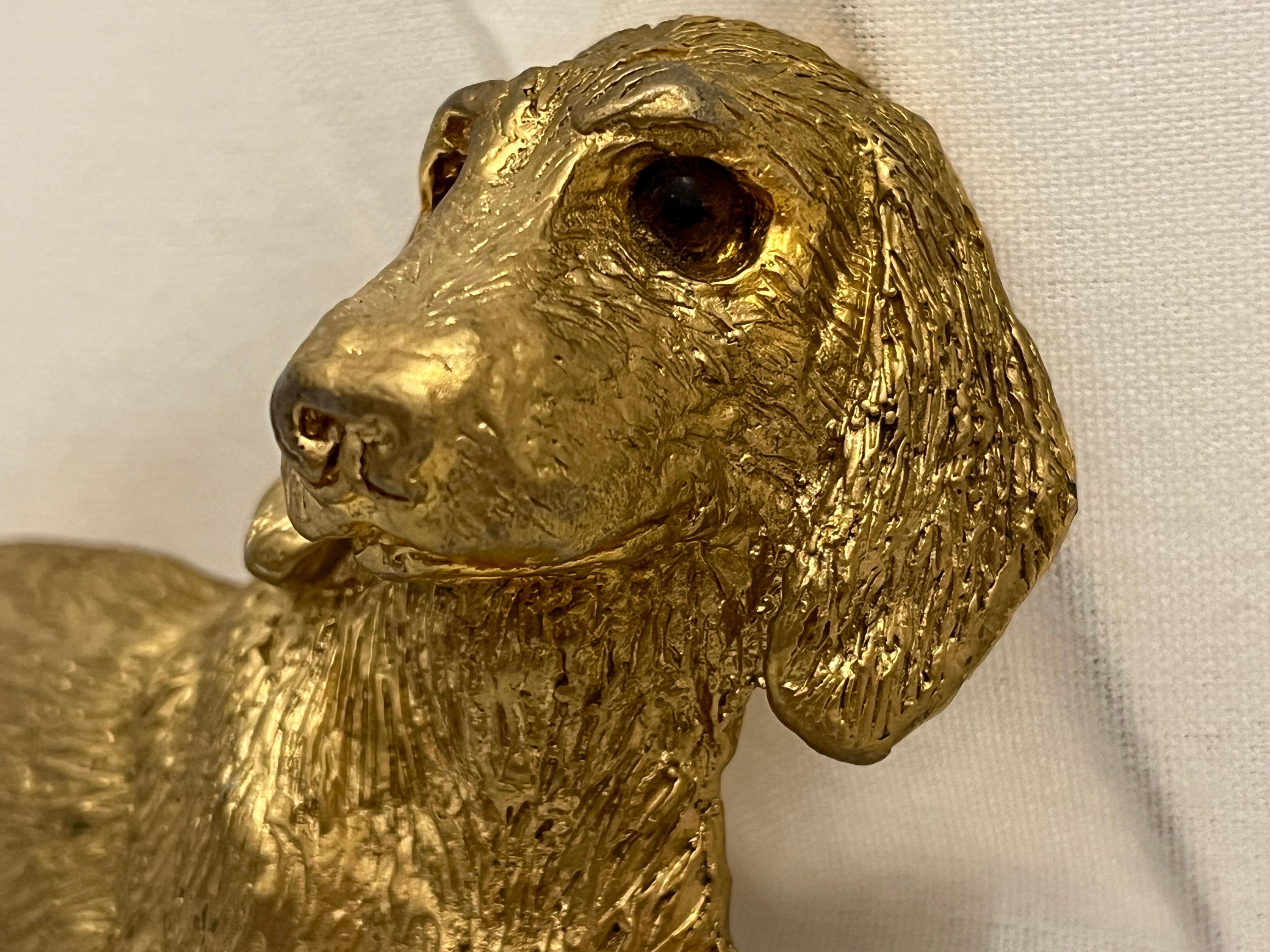 Vintage 1992 Mimi Di Niscemi Signed Golden Dachshund Belt Buckle with Brown Eyes For Sale 4