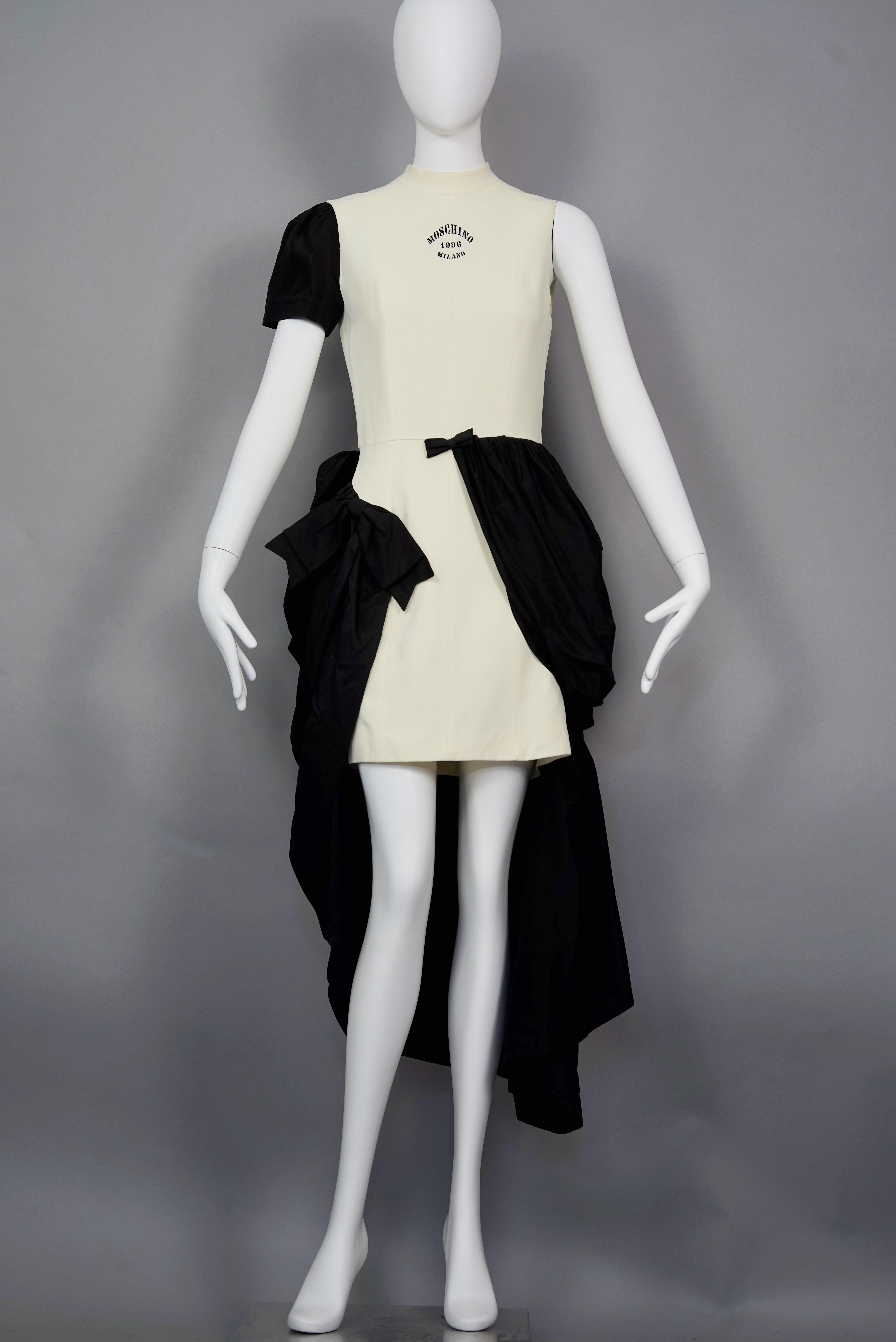 Vintage 1992 MOSCHINO Stockman Dressmaker Dummy Drape Dress

Measurements taken laid flat, double bust, waist and hips:
Shoulder: 13.77 inches (35 cm)
Sleeve: 8.26 inches (21 cm)
Bust: 17 inches (43 cm)
Waist: 14.17 inches (36 cm)
Hips: 18.11 inches