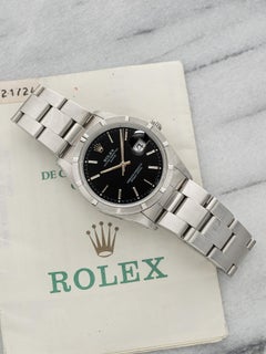Vintage 1992 Rolex Oyster Perpetual Date 15210 Steel Black Dial Auto 34mm