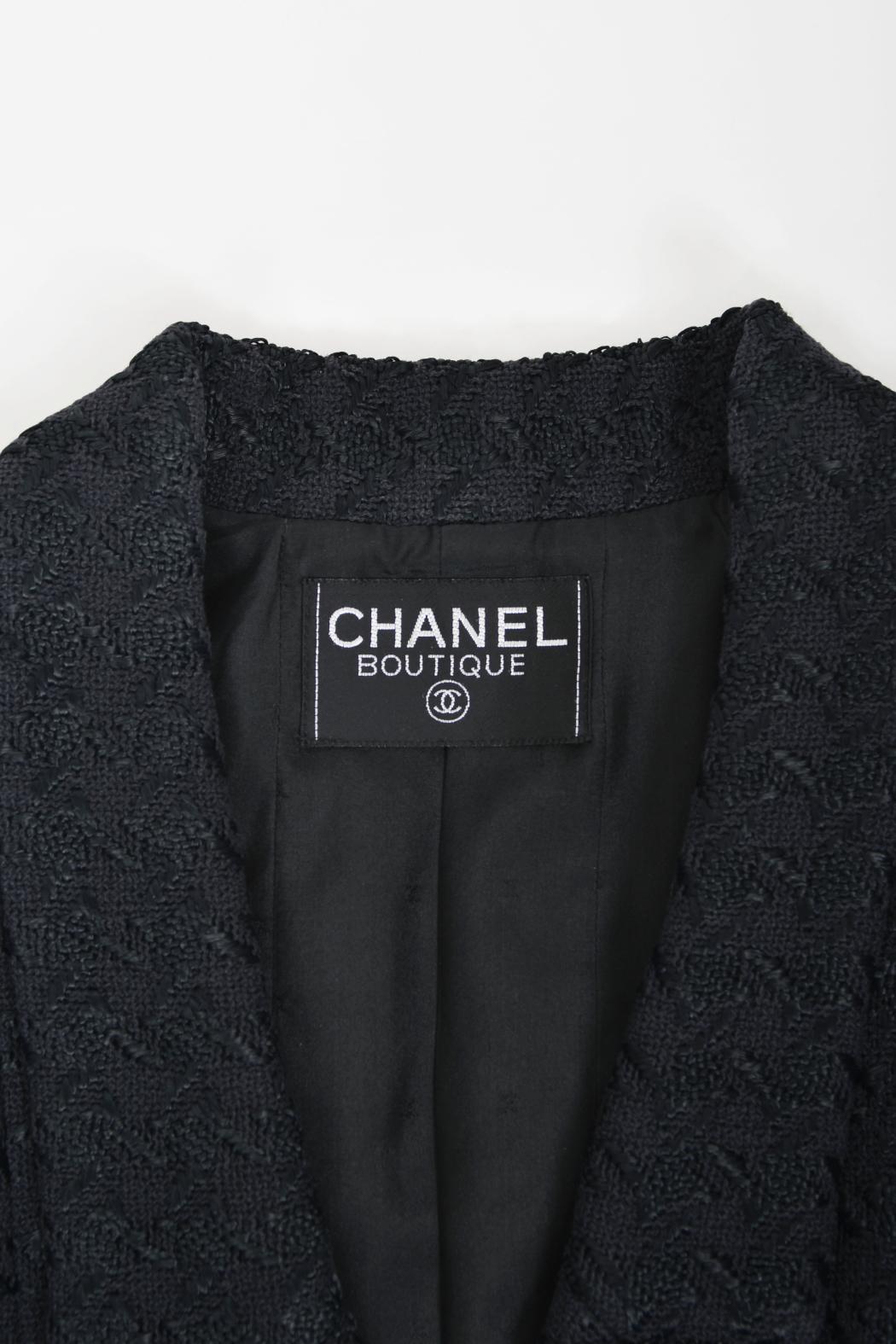 Vintage 1993 Chanel by Karl Lagerfeld Runway Midnight Blue Wool Cropped Jacket  12