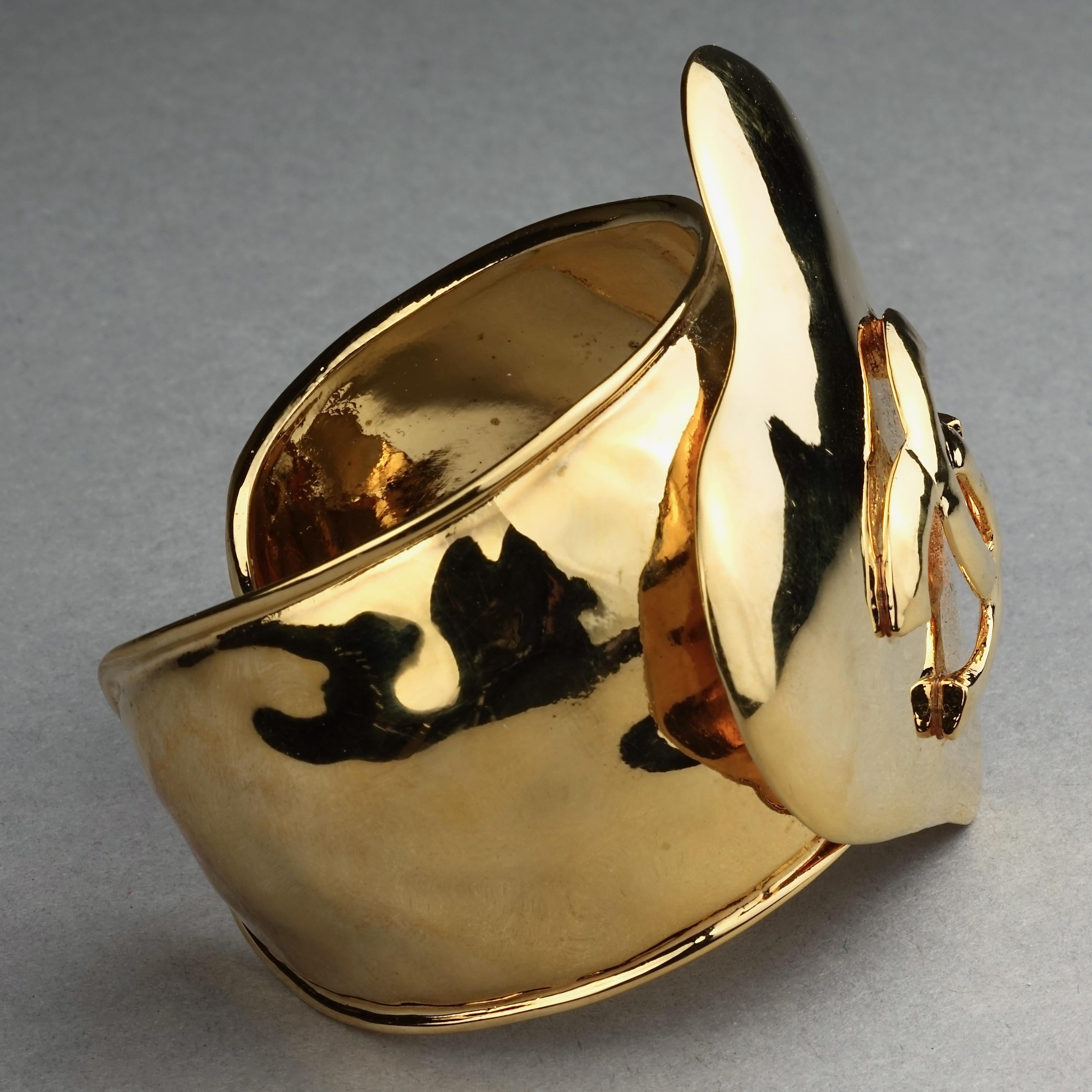 Vintage 1993 CHANEL Logo Heart Cuff Bracelet 1