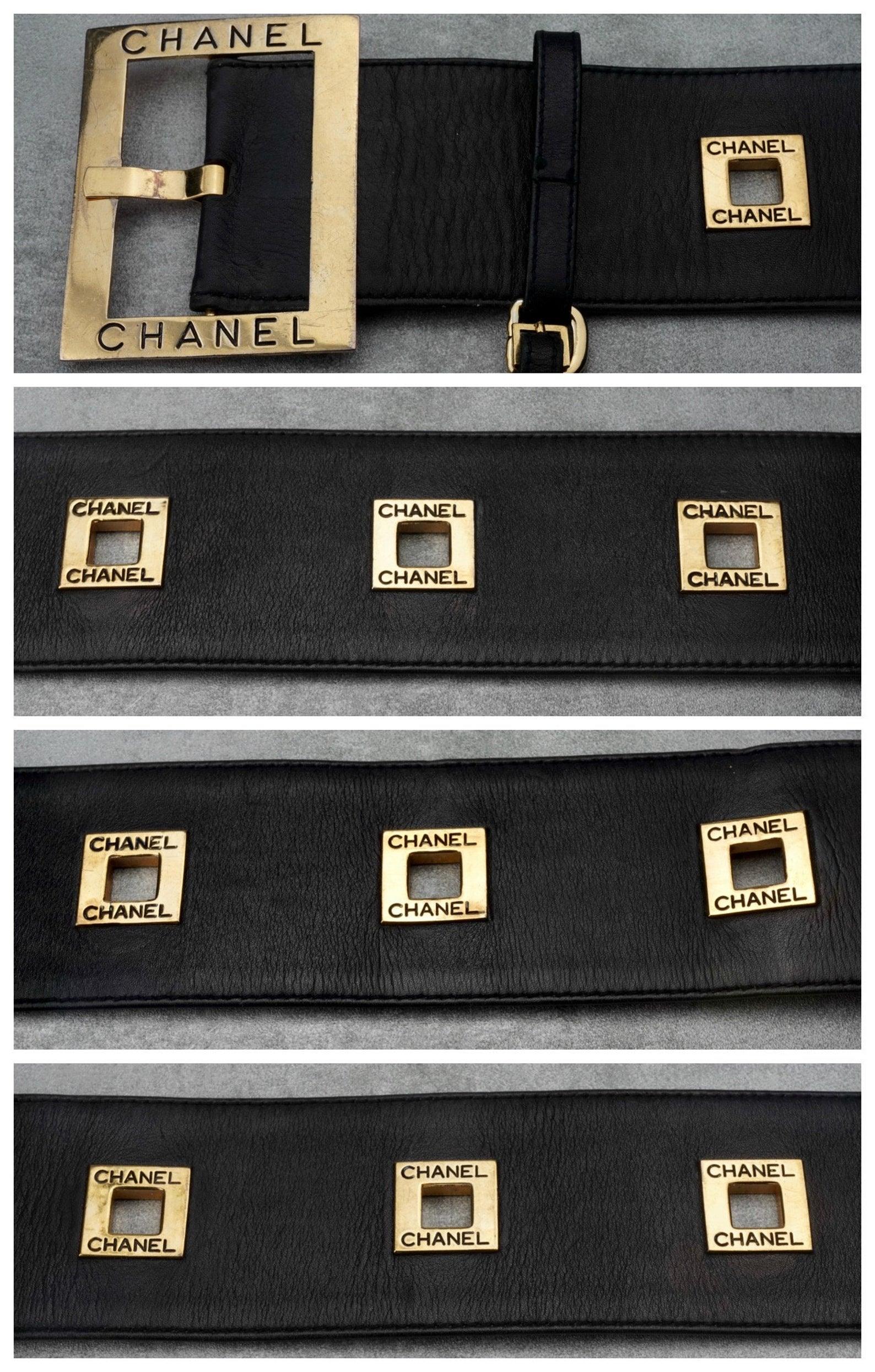 Vintage 1993 CHANEL Luggage Tag Logo Belt In Good Condition In Kingersheim, Alsace