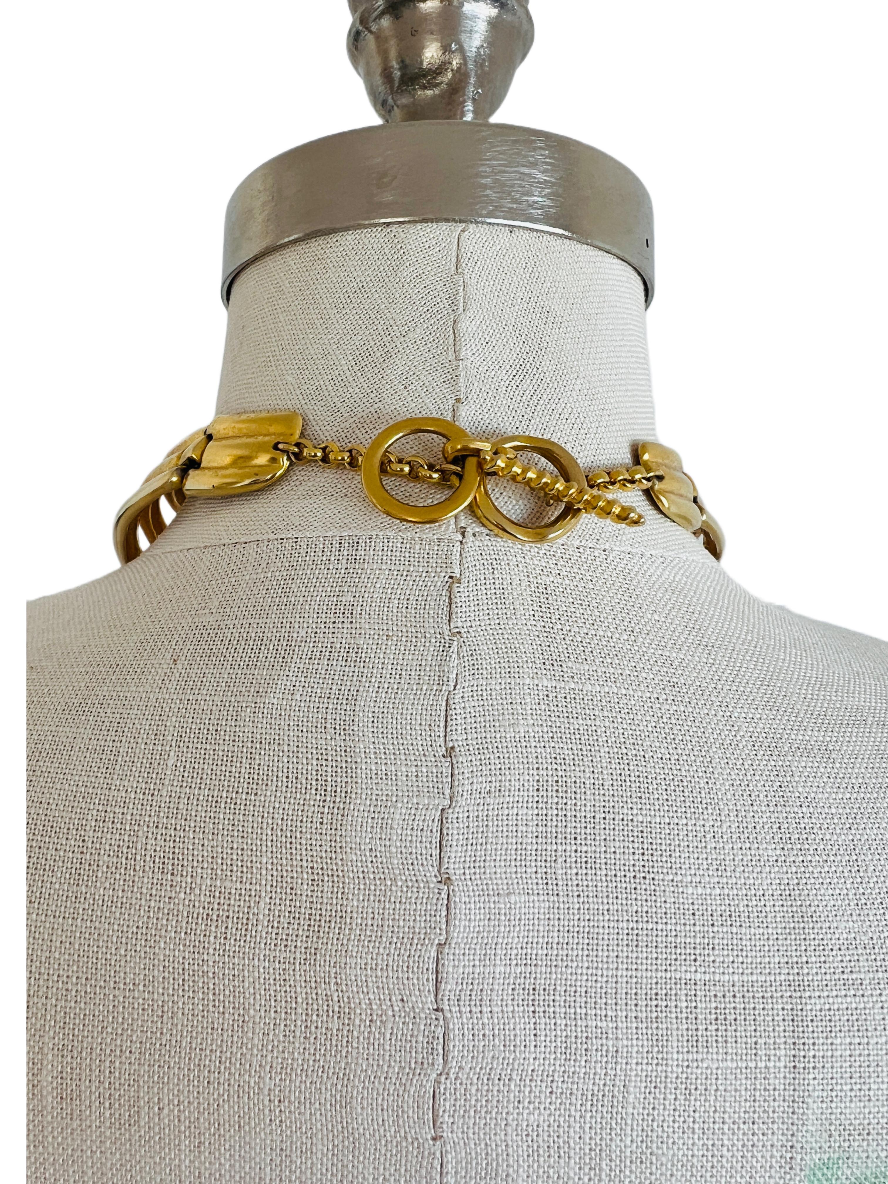 Vintage 1993 Clara Studio Gold Choker Cuff Necklace Bracelet Set 3