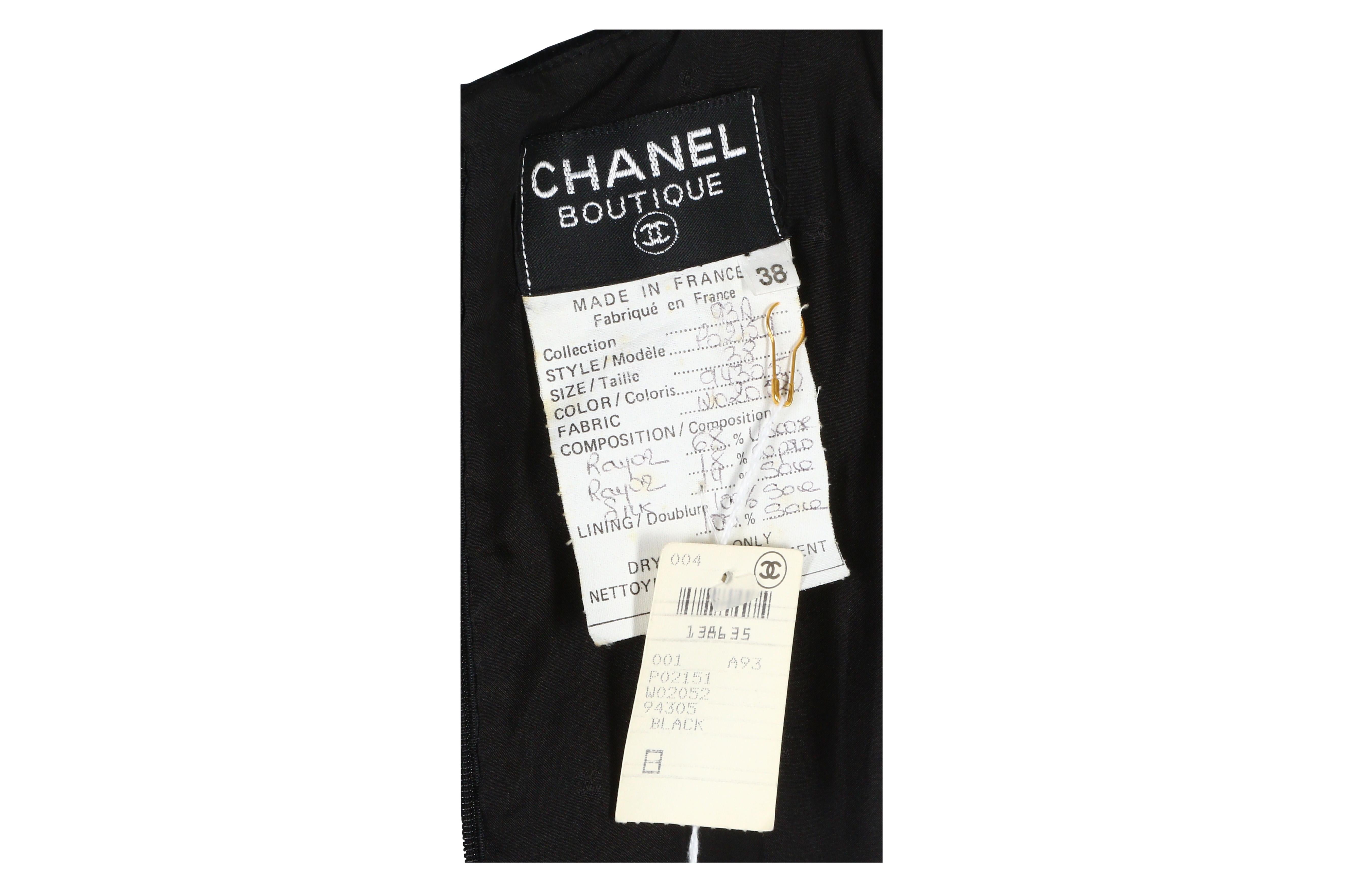 Vintage 1993 F/W Chanel Black Velvet & Silk Corset Bustier Dress 2