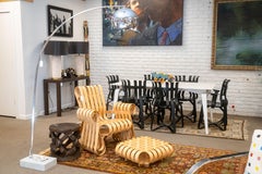 Vintage 1993 Frank Gehry for Knoll Power Play Woven Lounge Chair and Ottoman