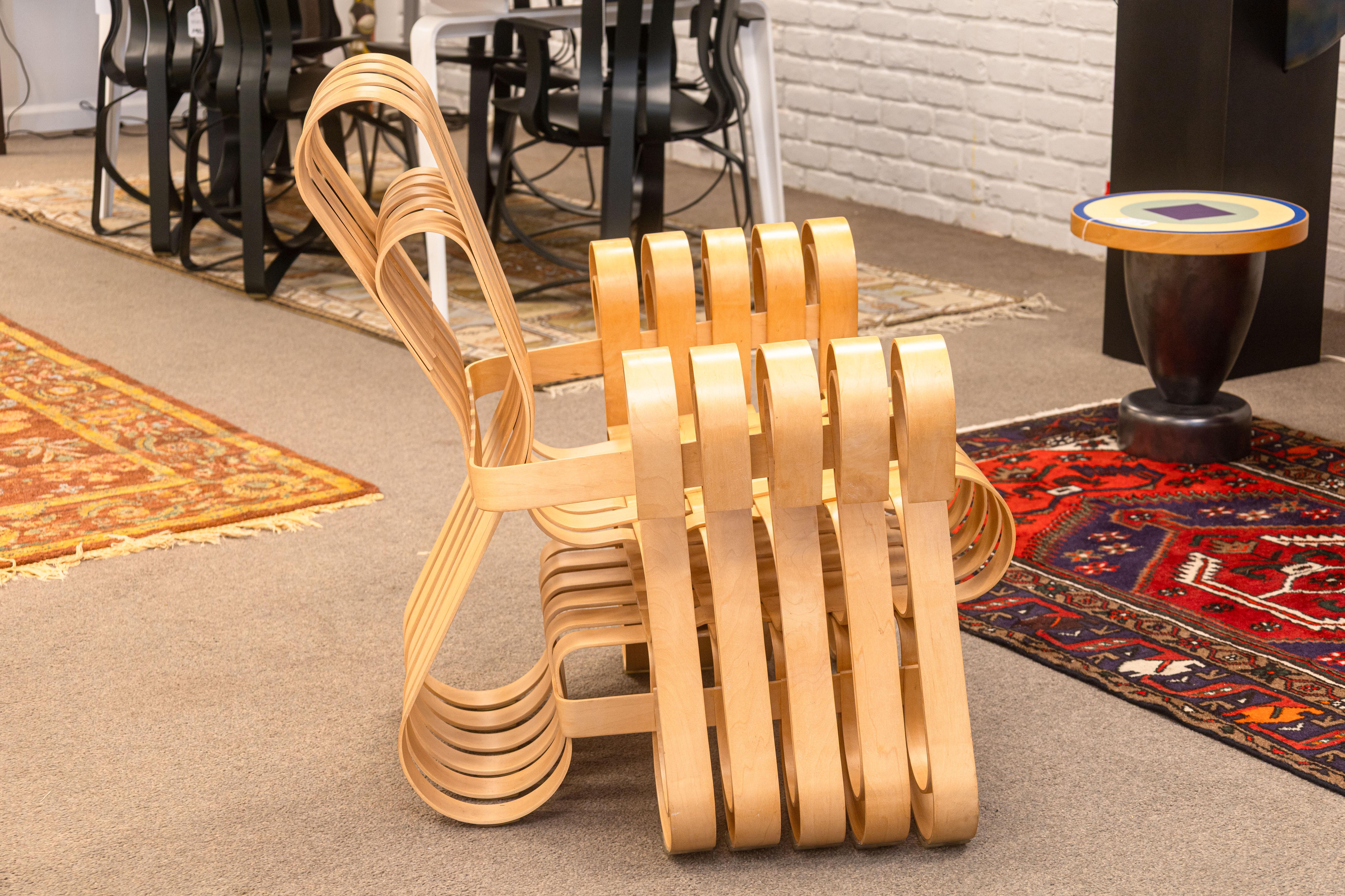 Vintage 1993 Frank Gehry for Franks Chaise longue tissée Power Play et Ottoman Bon état - En vente à Keego Harbor, MI