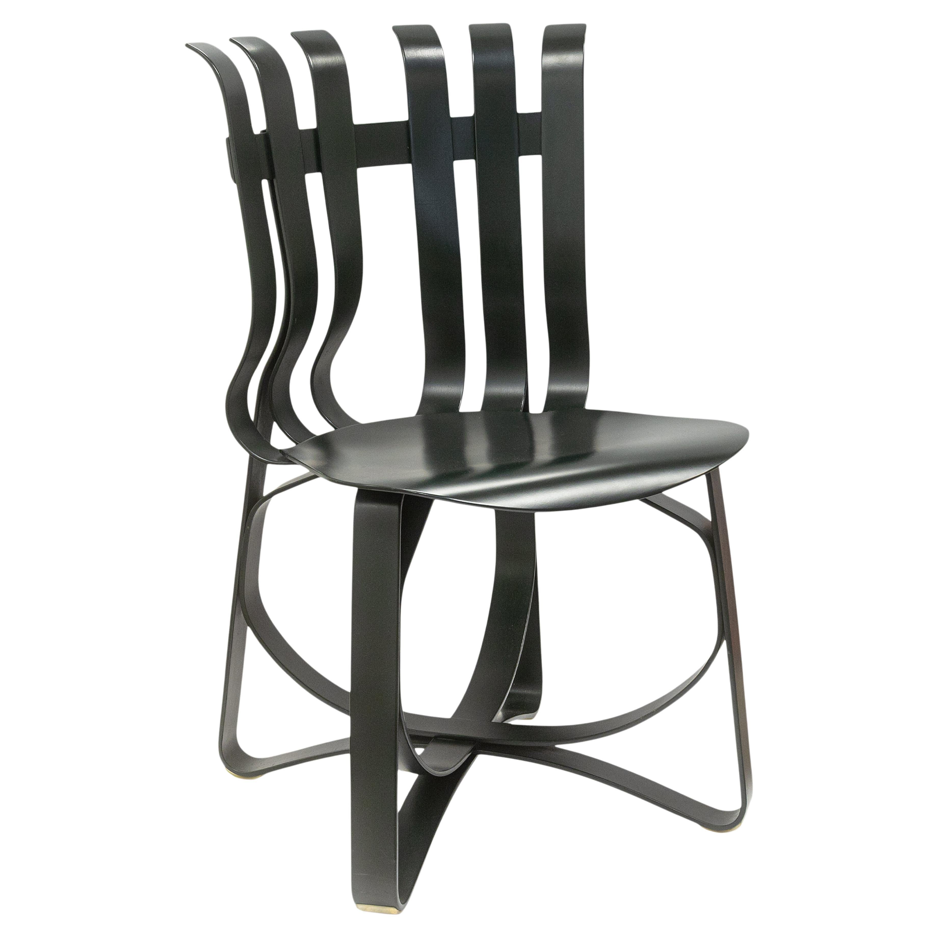 Vintage 1993 Frank Gehry x Knoll Dark Green Hat Trick Maple Bentwood Side Chair