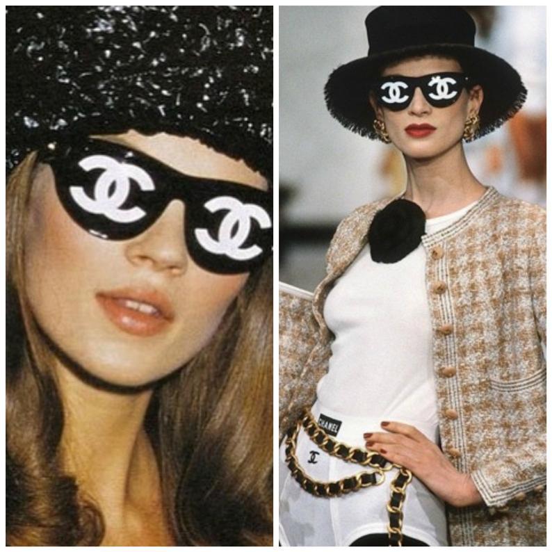 Vintage 1993 Iconic CHANEL CC Lenses Black Sunglasses 4