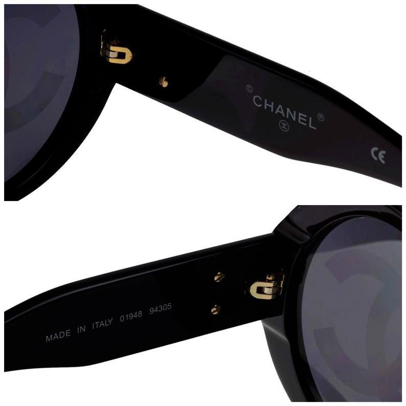 Vintage 1993 Iconic CHANEL CC Lenses Black Sunglasses 1