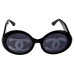Retro 1993 Iconic CHANEL CC Lenses Black Sunglasses